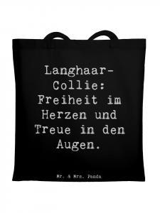Mr. & Mrs. Panda Сумка-шоппер с надписью "Преданность длинношерстной колли" черного цвета