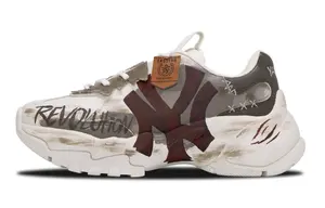 Большие мячи chunky устойчивые к истиранию нескользящие низкие chunky кроссовки unisex красный MLB, коричневый/красный