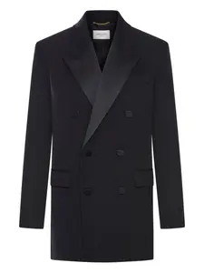 Двубортный пиджак Saint Laurent, черный