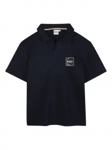 Рубашка поло с вышитым логотипом BOSS Kidswear, синий