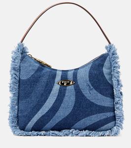 Мраморная бахромчатая джинсовая сумка через плечо Pucci, Denim