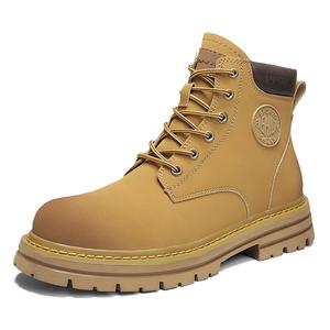 Dunnu Мартин Бутс Унисекс черные с желто-коричневым флисовым подкладом, цвет Yellow Brown Fleece-Lined