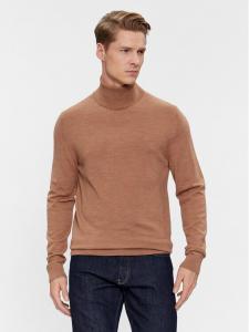 Свитер с высоким воротником приталенного кроя Calvin Klein, коричневый