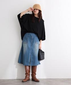 Джинсовая юбка с ребристой талией Pourvous, цвет Blue