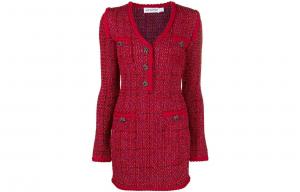 Женское красное платье с длинными рукавами Self-portrait