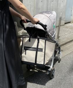 Двухцветная холщовая сумка для подгузников (L) Solpresa, цвет Natural/Black