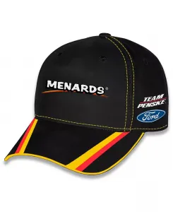 Мужская и женская черная регулируемая кепка Ryan Blaney Menards Uniform Checkered Flag Sports