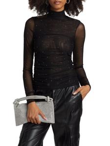 Топ-водолазка из сетчатой ​​ткани с термофиксацией и сборками Cinq à Sept, черный