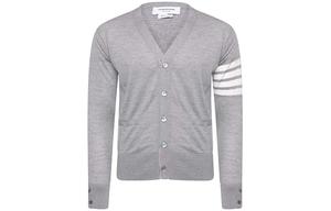 Кардиган на 4 пуговицах THOM BROWNE, светло-серый