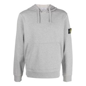 Толстовка garment dyed popover hoodie 'grey marl' Stone Island, серый
