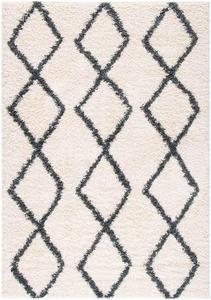 Ковер SAFAVIEH, 244 x 305 см, - коллекция Venus Shag - большой - Ivory & Dark Grey, марокканский дизайн, не линяет и легко чистится, ультра-плюшевый ворс, идеально для гостиной, спальни, столовой (VNS682B)