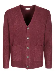Кардиган с застёжкой на пуговицы и накладными карманами Paolo Pecora, красный