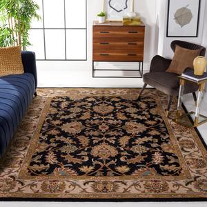 SAFAVIEH Heritage Collection ковер 275 x 366 см - Black & Beige, ручной работы традиционный восточный шерстяной, идеально для помещений с высокой проходимостью в гостиной, спальне (HG628B)