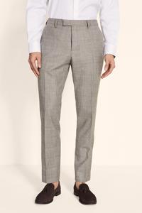 Телесный костюм нейтрального кроя и брюки в клетку MOSS