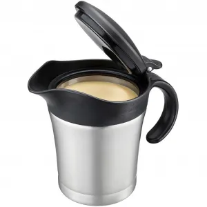 Термочаша GEFU «TREAT», 1 шт., нержавеющая сталь, с складной крышкой, 0,5 л, серебряный