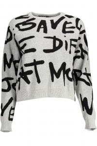 Серый хлопковый женский свитер Desigual