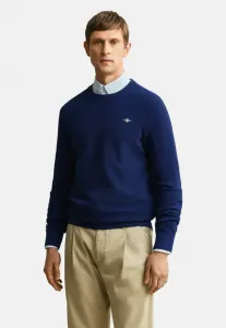 Джемпер с воротником из микротекстуры mit rundhals Gant, Rich Navy