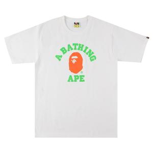 Неоновая футболка BAPE College, Белая