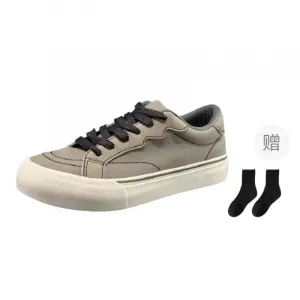 Fawn Miri Абразивостойкие мужские скейтерские кроссовки лоу-топ серые с носками, цвет Gray-Comes with Socks