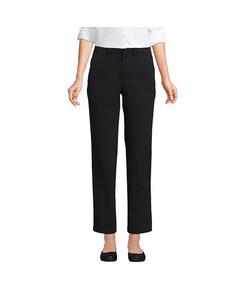 Женские классические прямые брюки-чинос со средней посадкой до щиколотки Lands' End, черный