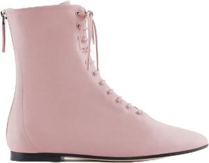 Женские кожаные ботильоны на шнуровке с застежкой сзади, плоские ботинки для повседневной носки OAKUMSAS, Pink