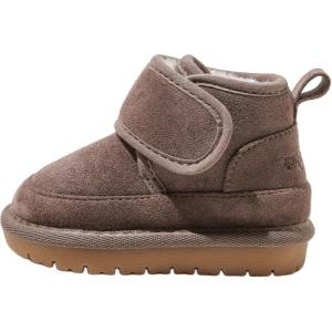 Противоскользящие и износостойкие теплые детские ботинки Babaya, хаки/серый