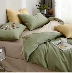 IBDRYKK Комплект постельного белья из мягкого хлопка с застежкой-молнией, однотонный зеленый Green