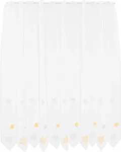 Шторы Kranzusch, шторы для кафе со звездами, 120x112 см (В/Ш), белые с желтым/серым, шторы для бистро, кухонные шторы, 1 упаковка Gardinen Kranzusch