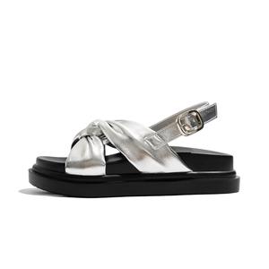 Пляжные сандалии 4 см Women's Silver Old Meow