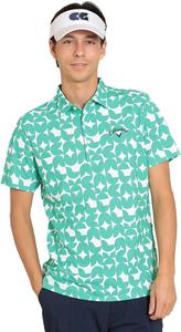Мужская поло-рубашка Callaway C24134112 с коротким рукавом (геометрический принт, впитывает пот, быстро сохнет, защита от УФ-излучения), для игры в гольф, светло-зеленый