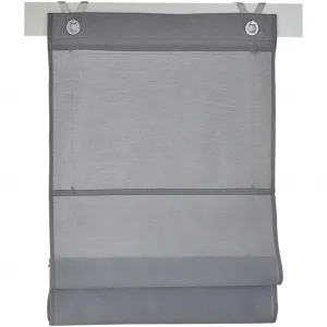 Короткая шторка Kessy Bessy с подвеской на крючках, без сверления, свободно свисающая, полупрозрачная, хлопок, полиэстер, подвеска на крючках Kutti, серый