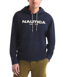 Мужская толстовка с логотипом, свободного кроя, надевается через голову Nautica, Navy Seas