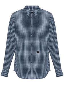 Dsquared2 клетчатая рубашка с нашивкой-логотипом, синий