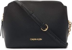 Сумка-кошелек Calvin Klein Hailey Micro Pebble с тремя отделениями и цепочкой через плечо, Black/Gold