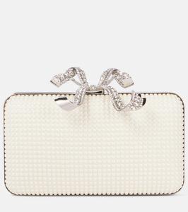 Клатч с искусственным жемчугом Bow Self-Portrait, Pearl