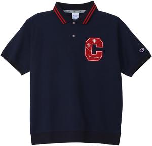 Мужская поло Champion с коротким рукавом, антибактериальной и антибактериальной обработкой, эластичной тканью, защитой от УФ-излучения и графическим логотипом (C3-ZG311), темно-синий