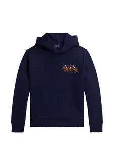 Худи с вышивкой Polo Ralph Lauren Kids, синий
