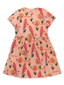 Платье-футболка с принтом Parrots Mini Rodini, розовый