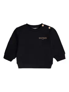 Толстовка с логотипом Balmain Kids, черный