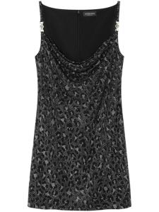 Versace платье мини с леопардовым принтом, черный