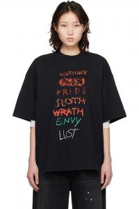 Vetements Черная футболка "7 грехов"