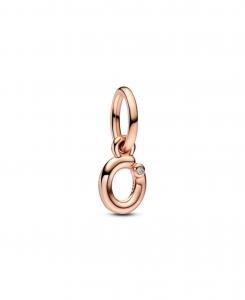 Подвеска в виде буквы алфавита, покрытая розовым золотом 14 карат Pandora, Rose Gold - O