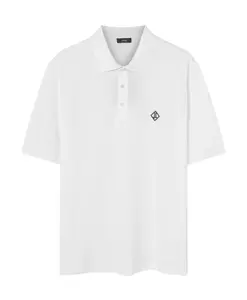 Простая хлопковая рубашка-поло из пике Herno, белый