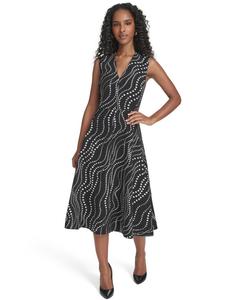 Женское платье миди без рукавов, приталенного силуэта с расклешенной юбкой Tommy Hilfiger, Black