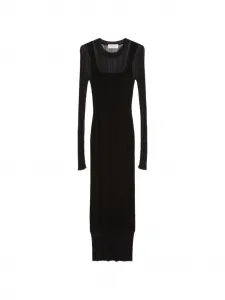 Платье миди в рубчик Spxcaro Sportmax, черный