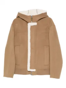 Куртка с капюшоном и отделкой из овчины Mackage, коричневый