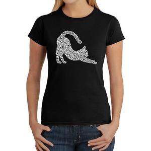 Футболка с принтом Stretching cat La Pop Art, Black