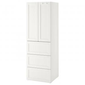 Гардероб SMÅSTAD/PLATSA IKEA, 60x42x181 см, цвет white with frame