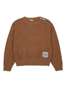 Джемпер с декоративными пуговицами Nº21 Kids, коричневый