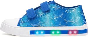 Кроссовки EUXTERPA для малышей с подсветкой, повседневные детские тканевые обувь с регулируемым ремешком для девочек и мальчиков, синий